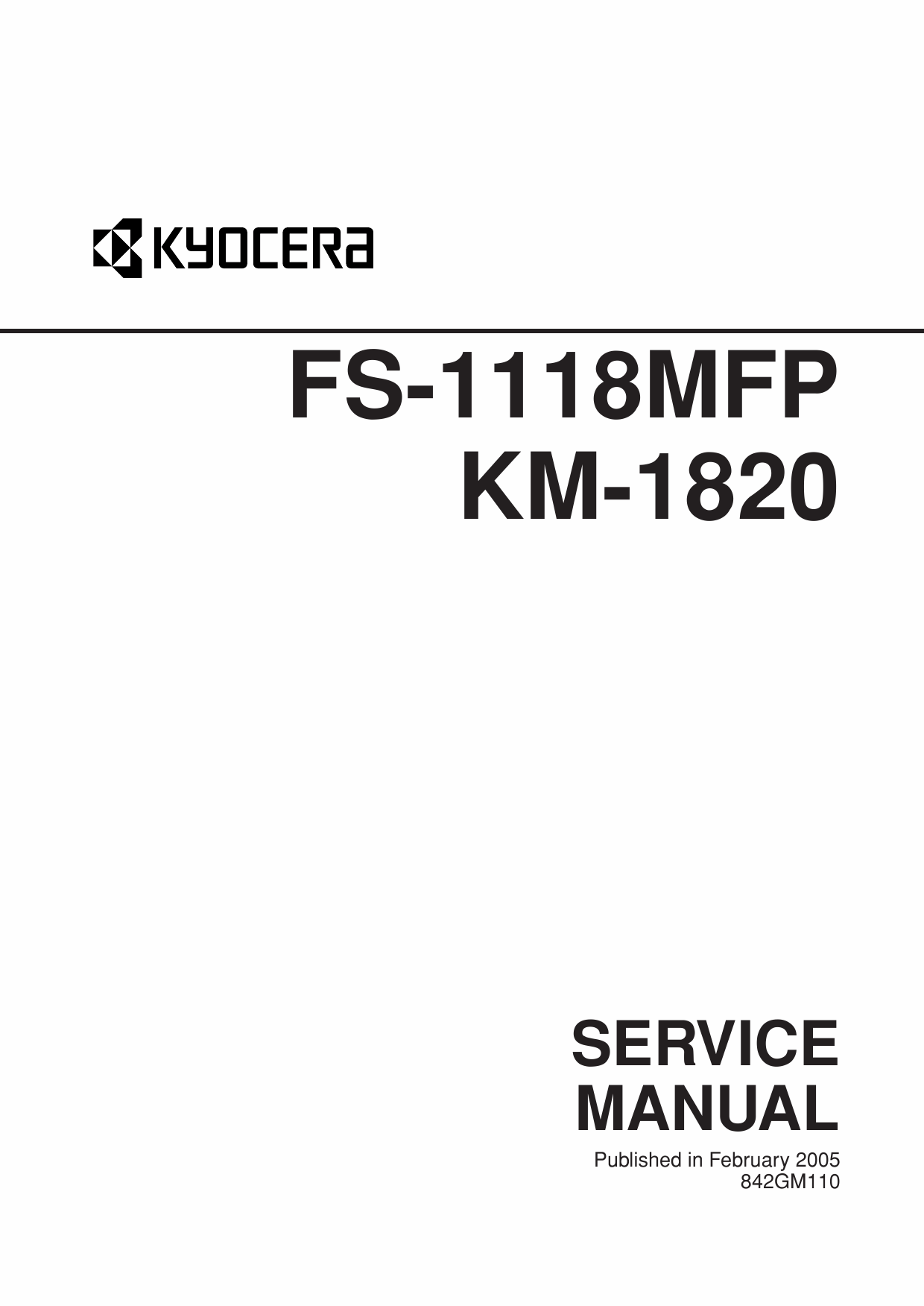 KYOCERA MFP FS-1118MFP KM-1820 Service Manual-1